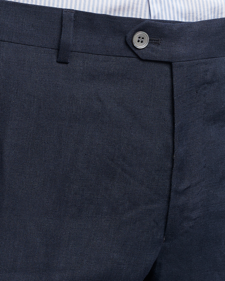 Herren | Hosen | Oscar Jacobson | Denz Linen Trousers Navy