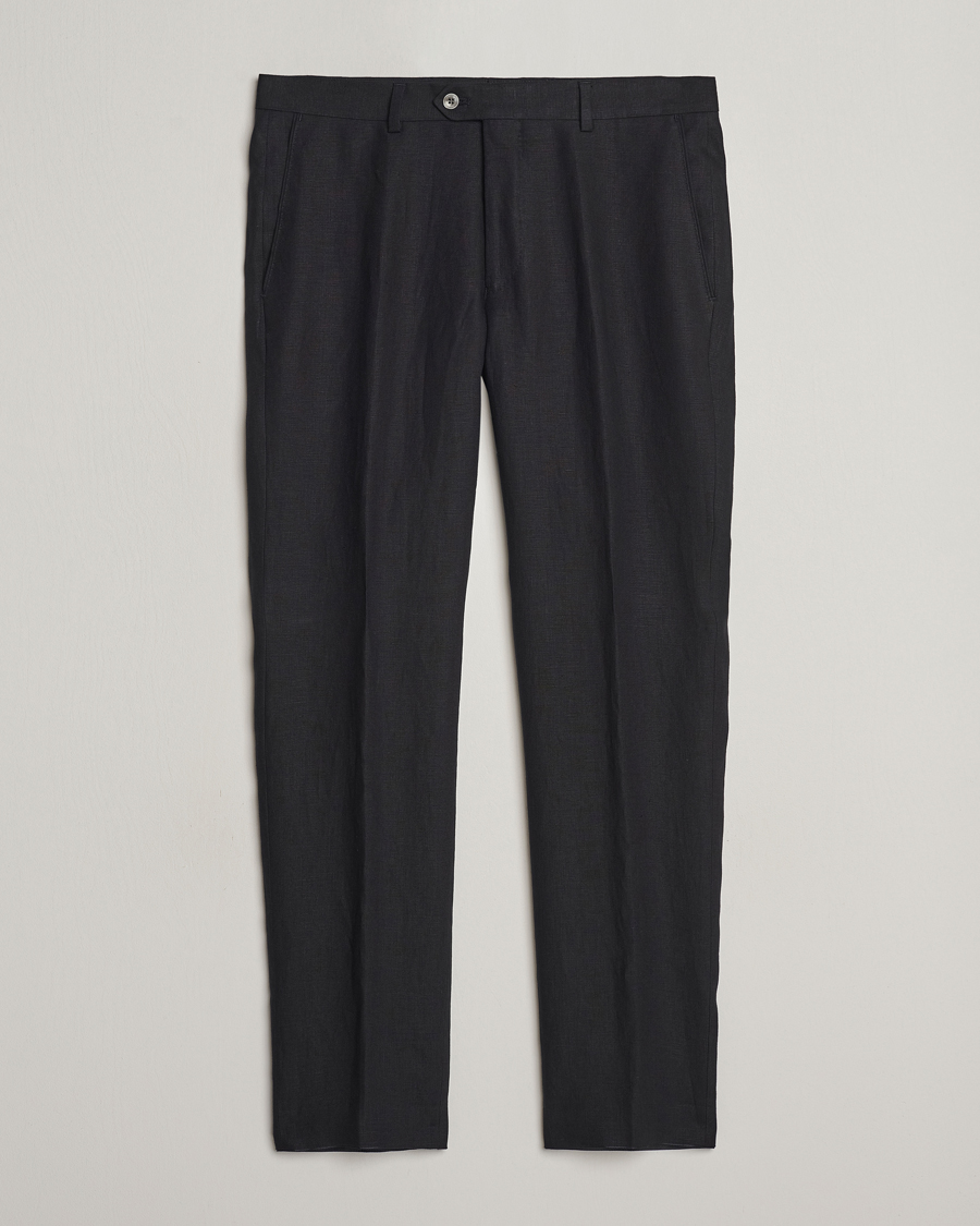 Herren | Hosen | Oscar Jacobson | Denz Linen Trousers Black
