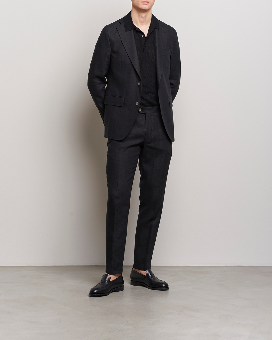 Herren | Hosen | Oscar Jacobson | Denz Linen Trousers Black