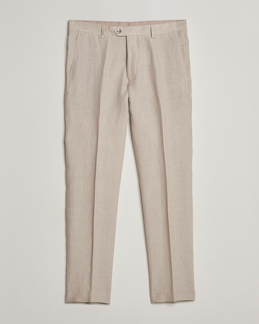 Herren | Hosen | Oscar Jacobson | Denz Linen Trousers Beige