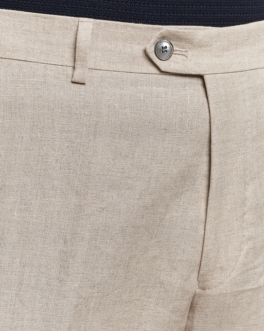 Herren | Hosen | Oscar Jacobson | Denz Linen Trousers Beige