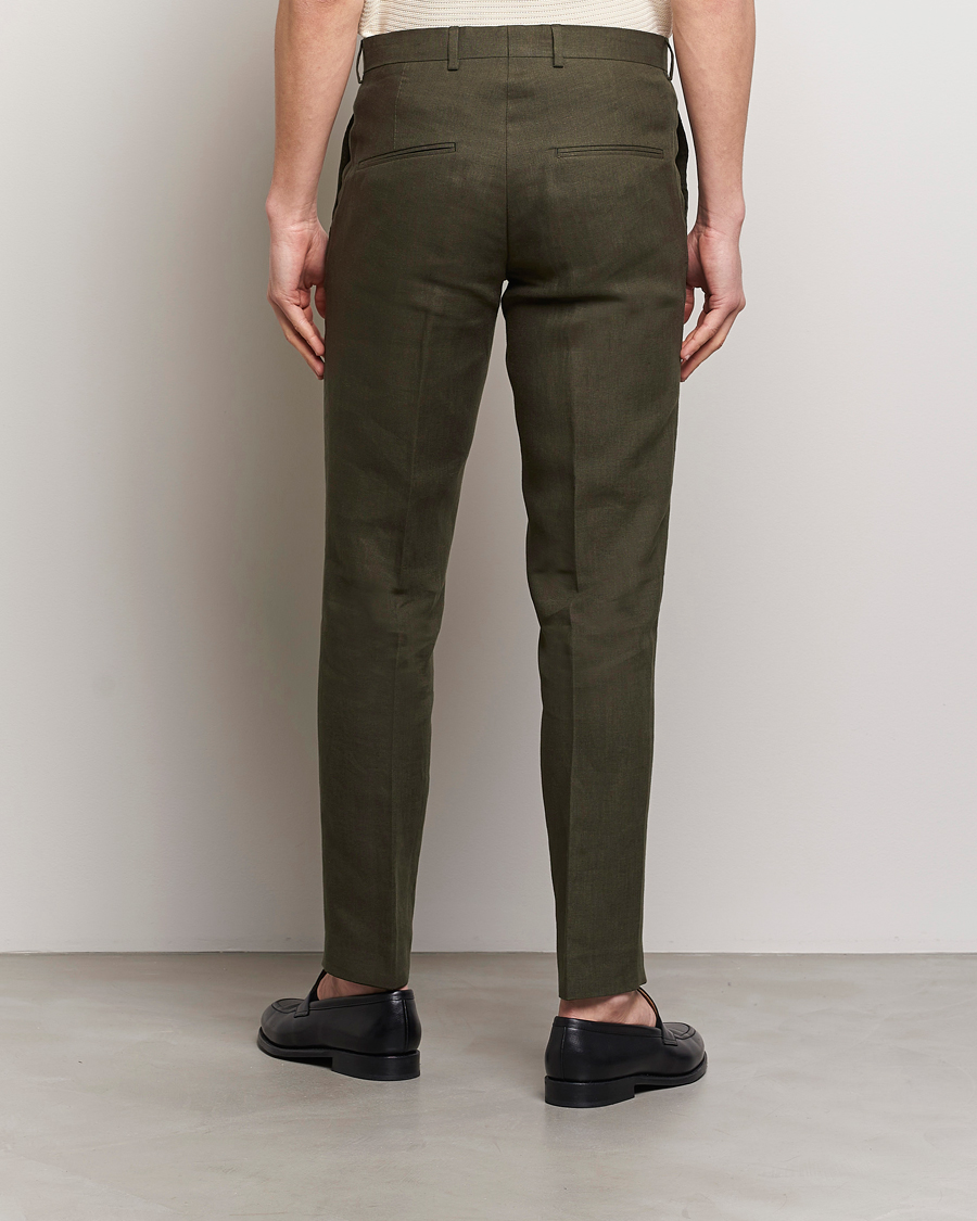Herren | Hosen | Oscar Jacobson | Denz Linen Trousers Olive