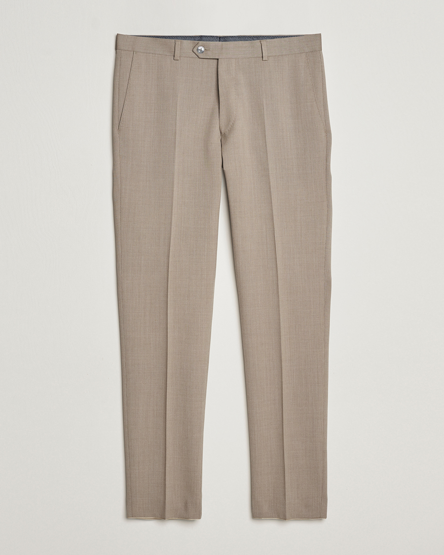 Herren | Hosen | Oscar Jacobson | Denz Structured Wool Trousers Beige