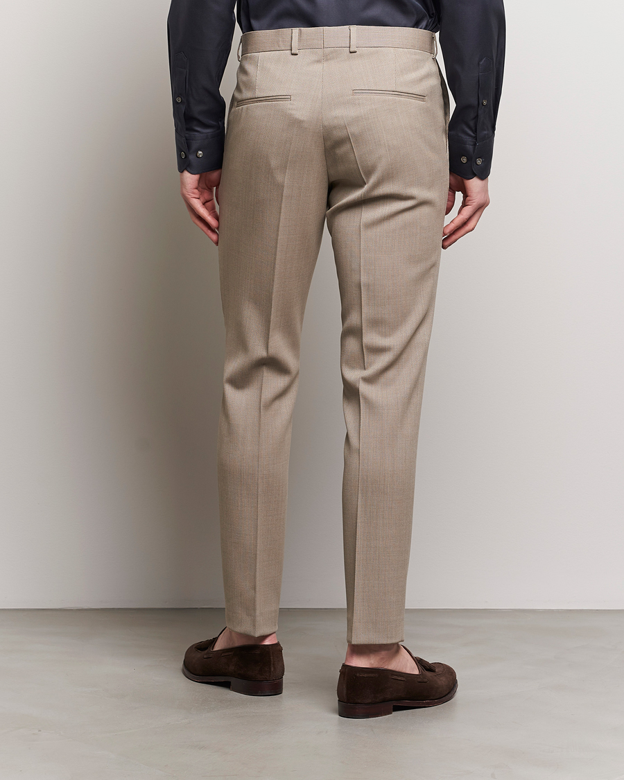 Herren | Hosen | Oscar Jacobson | Denz Structured Wool Trousers Beige