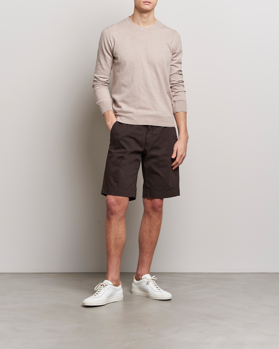 Herren | Shorts | Oscar Jacobson | Teodor Cotton Shorts Brown