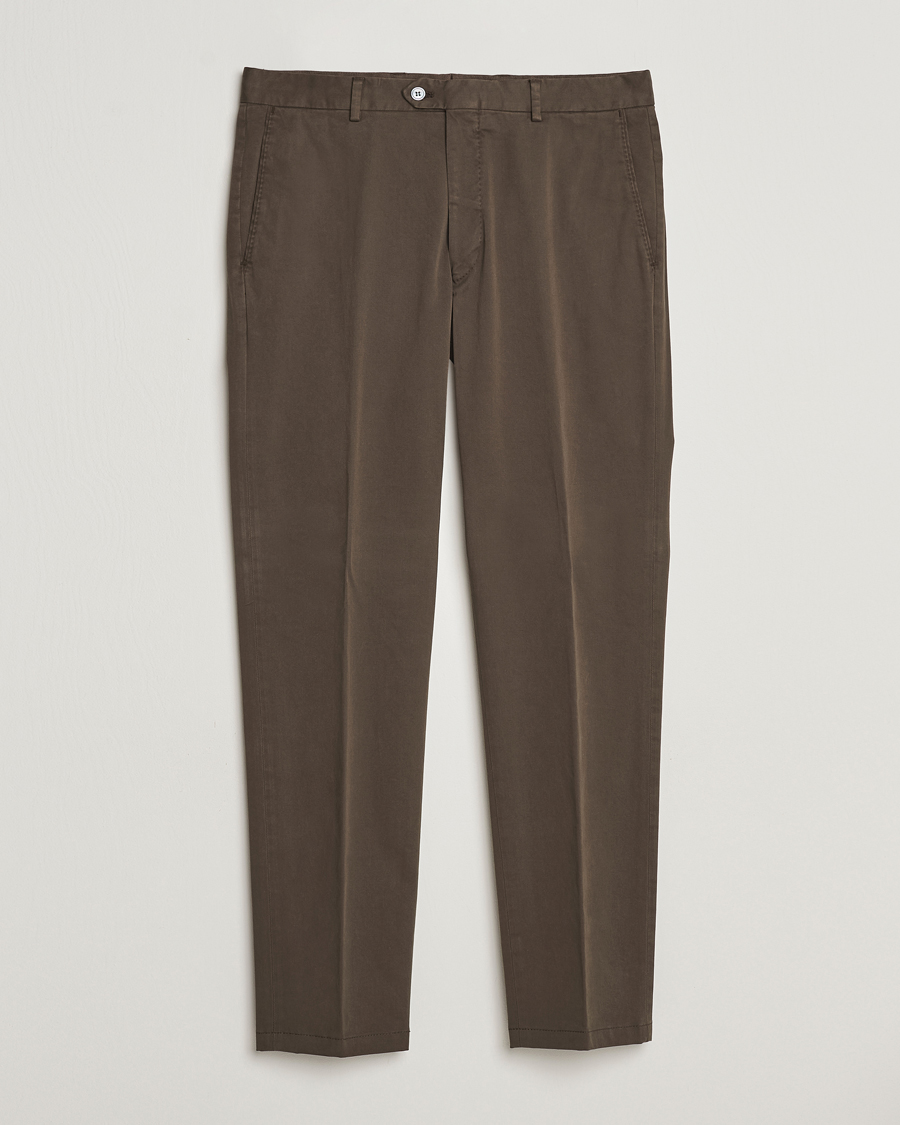 Herren | Hosen | Oscar Jacobson | Denz Casual Cotton Trousers Olive