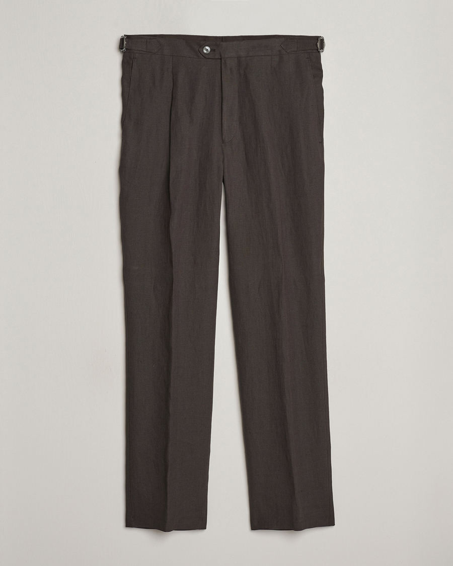 Herren | Hosen | Oscar Jacobson | Delon Linen Trousers Brown