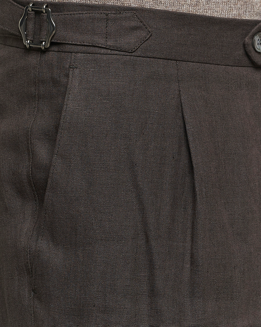 Herren | Hosen | Oscar Jacobson | Delon Linen Trousers Brown