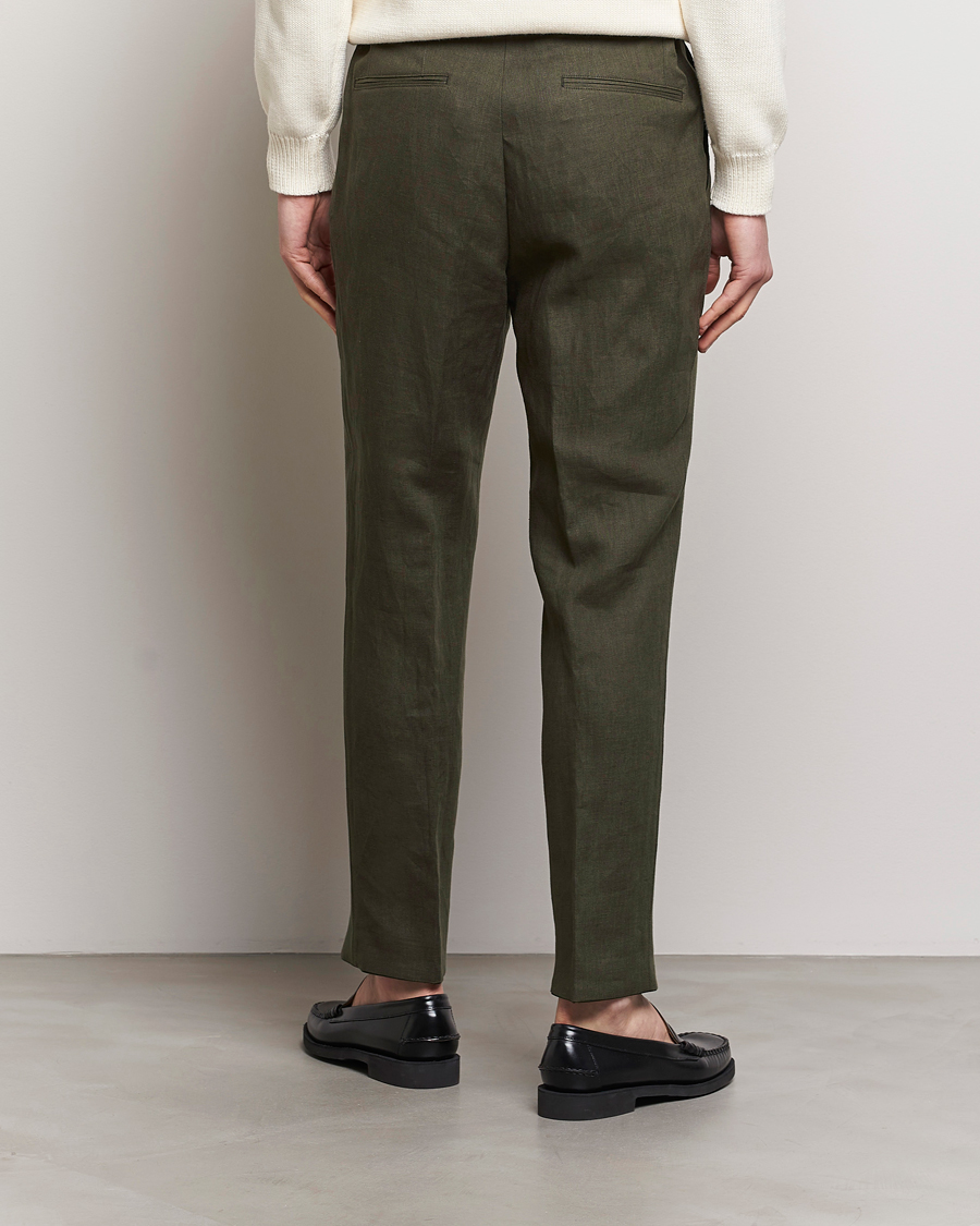 Herren | Hosen | Oscar Jacobson | Delon Linen Trousers Olive