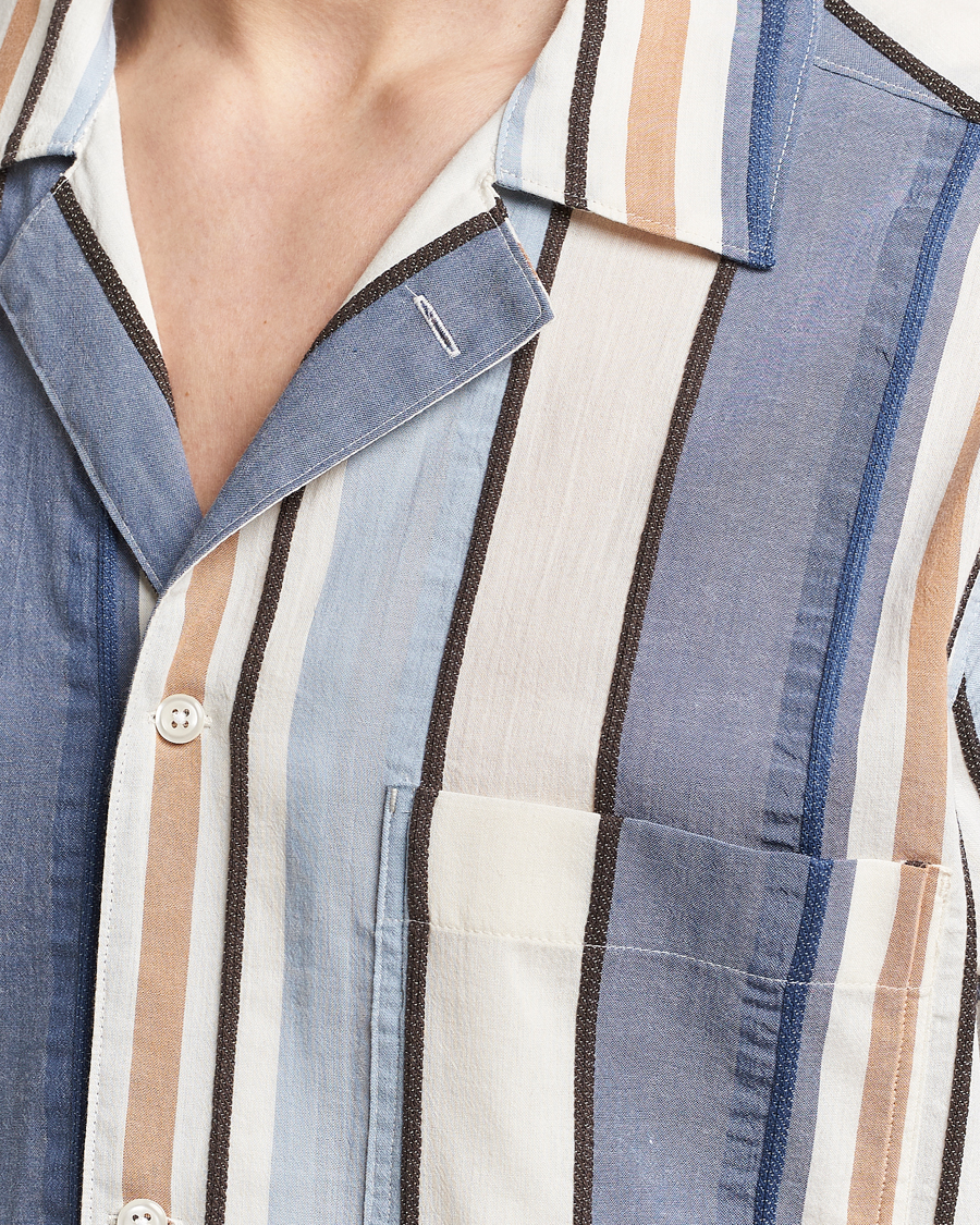 Herren | Hemden | Oscar Jacobson | Hanks Short Sleeve Striped Cotton Shirt Multi