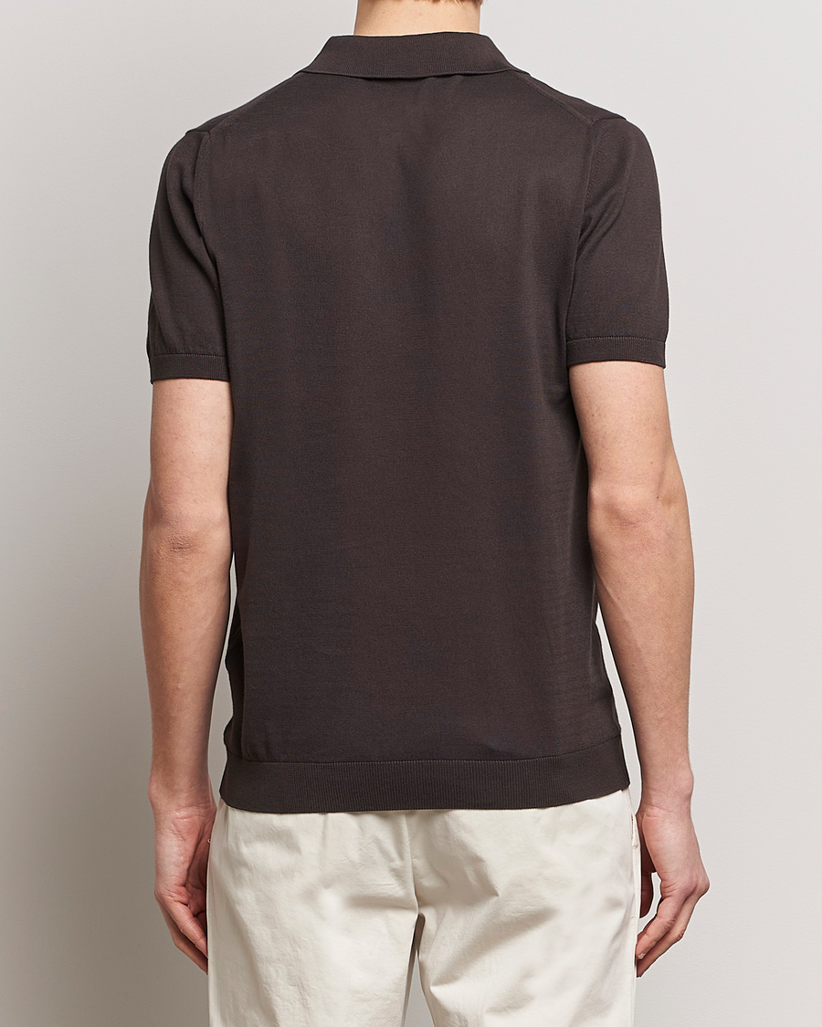 Herren | Poloshirts | Oscar Jacobson | Otto Short Sleeve Zip Polo Brown