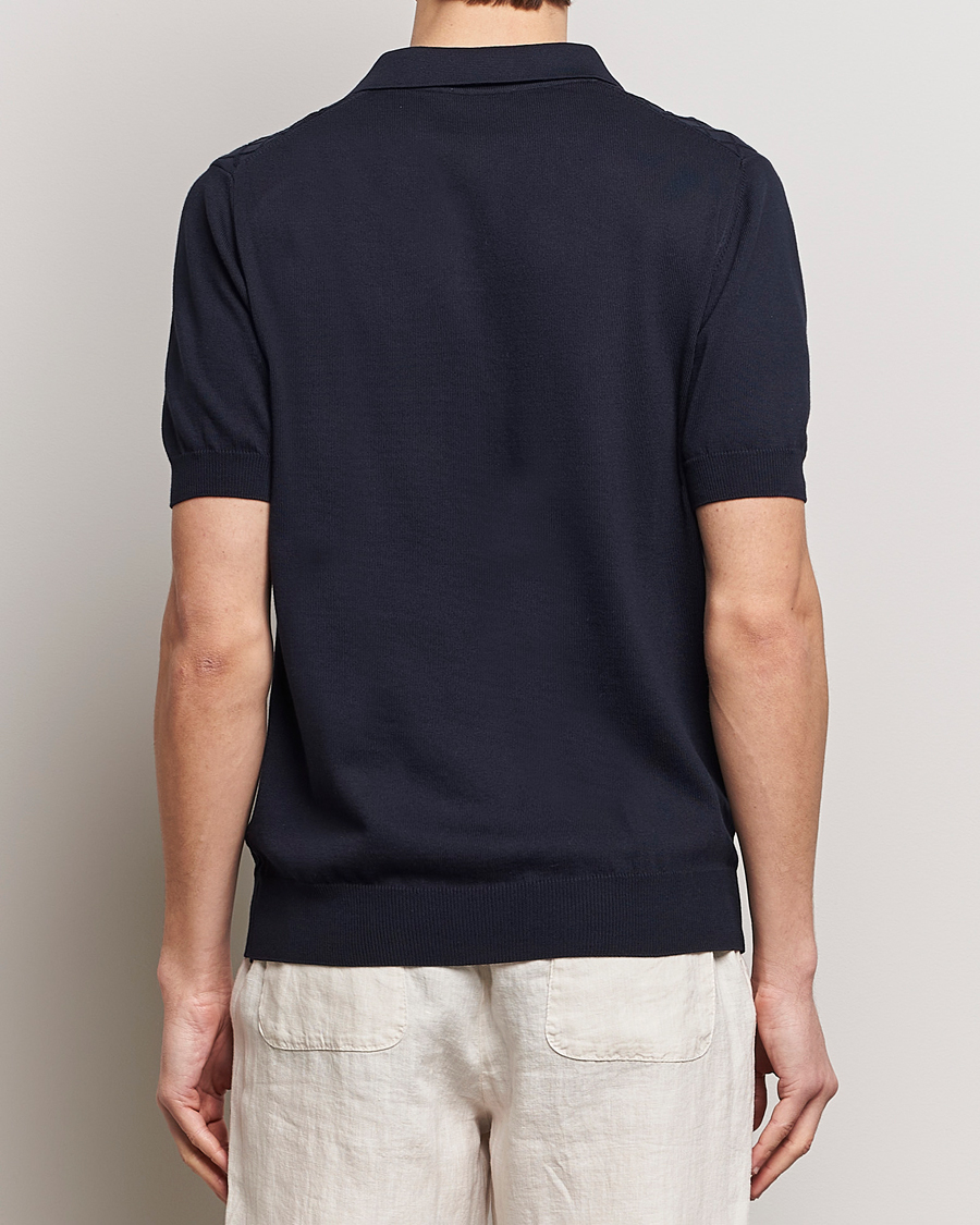 Herren | Poloshirts | Oscar Jacobson | Mirza Structured Cotton Polo Navy
