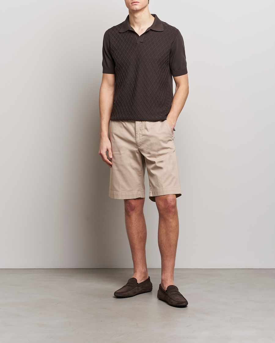 Herren | Poloshirts | Oscar Jacobson | Mirza Structured Cotton Polo Brown