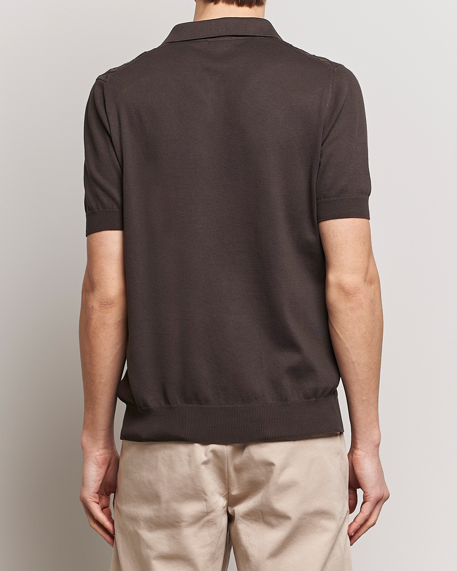 Herren | Poloshirts | Oscar Jacobson | Mirza Structured Cotton Polo Brown