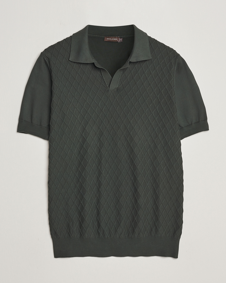 Herren | Poloshirts | Oscar Jacobson | Mirza Structured Cotton Polo Olive