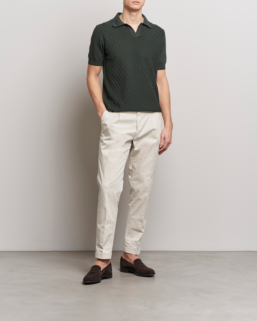 Herren | Poloshirt | Oscar Jacobson | Mirza Structured Cotton Polo Olive