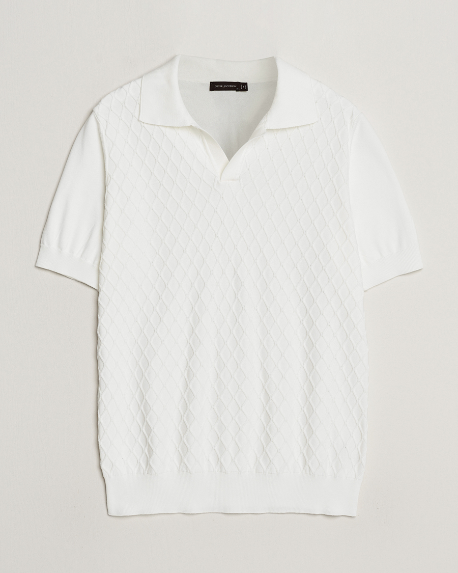 Herren | Poloshirts | Oscar Jacobson | Mirza Structured Cotton Polo White