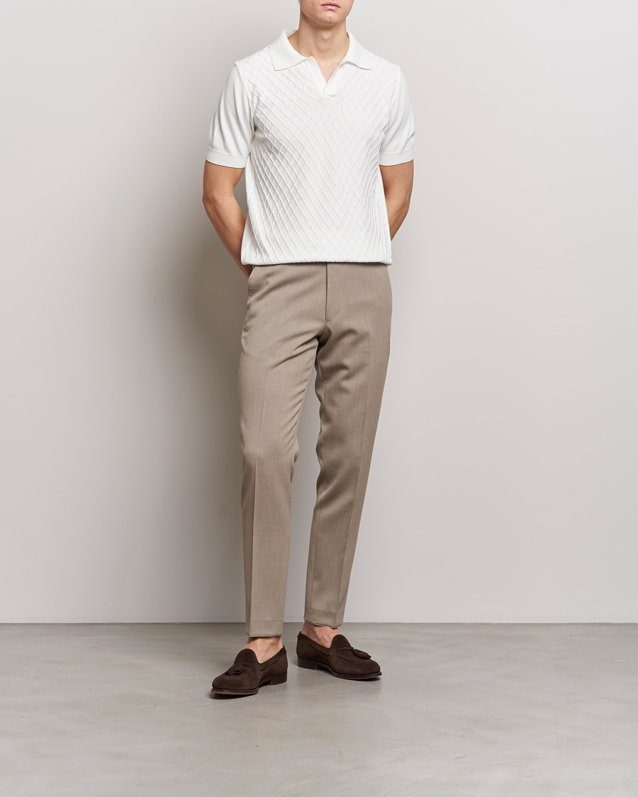 Herren | Poloshirts | Oscar Jacobson | Mirza Structured Cotton Polo White