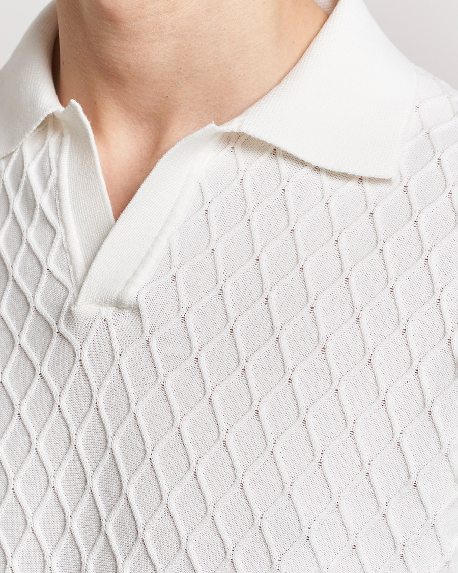 Herren | Poloshirt | Oscar Jacobson | Mirza Structured Cotton Polo White