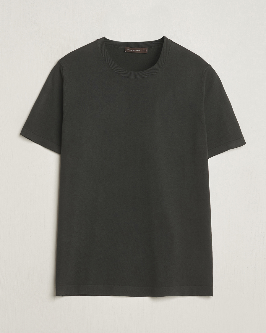 Herren | T-Shirts | Oscar Jacobson | Brian Knitted Cotton T-Shirt Olive