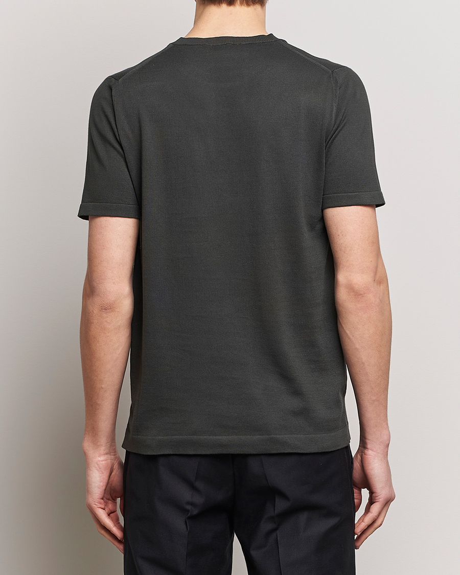 Herren | T-Shirts | Oscar Jacobson | Brian Knitted Cotton T-Shirt Olive