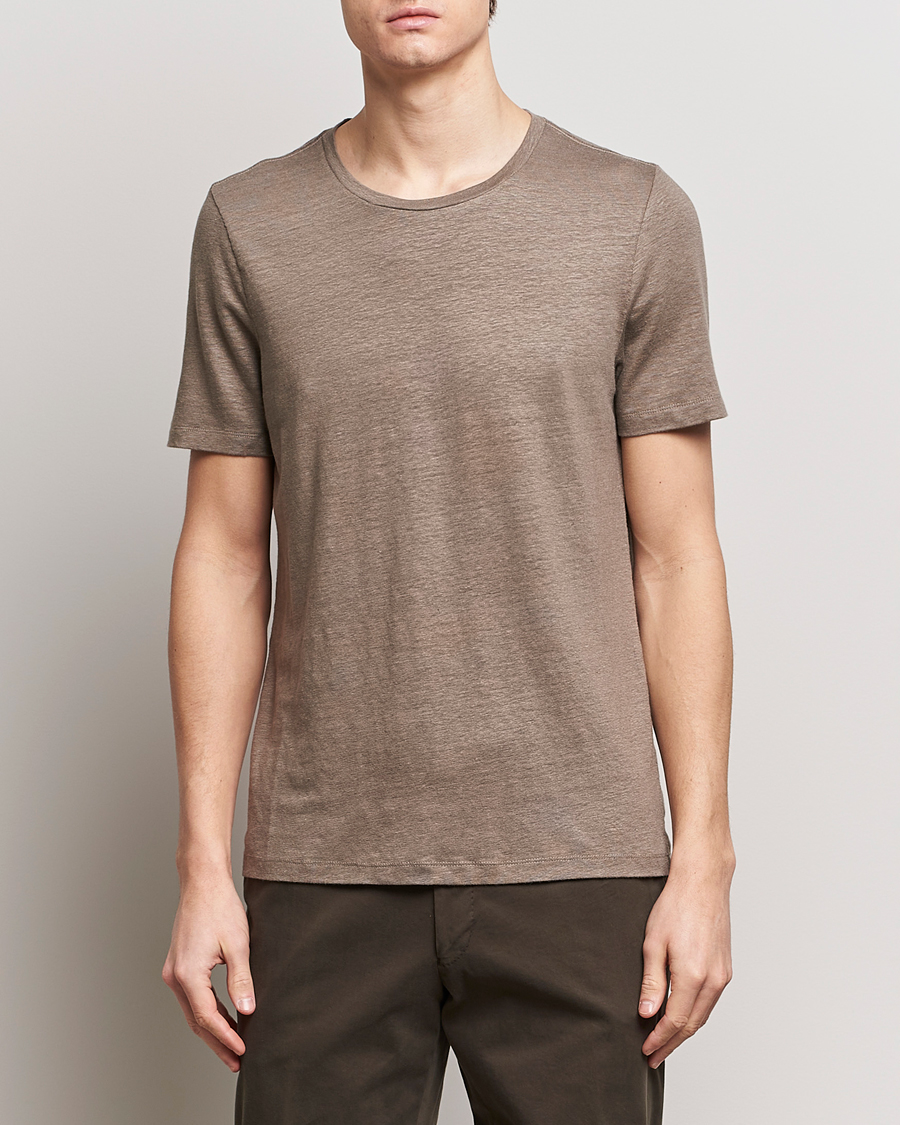 Herren |  | Oscar Jacobson | Kyran Linen T-Shirt Olive
