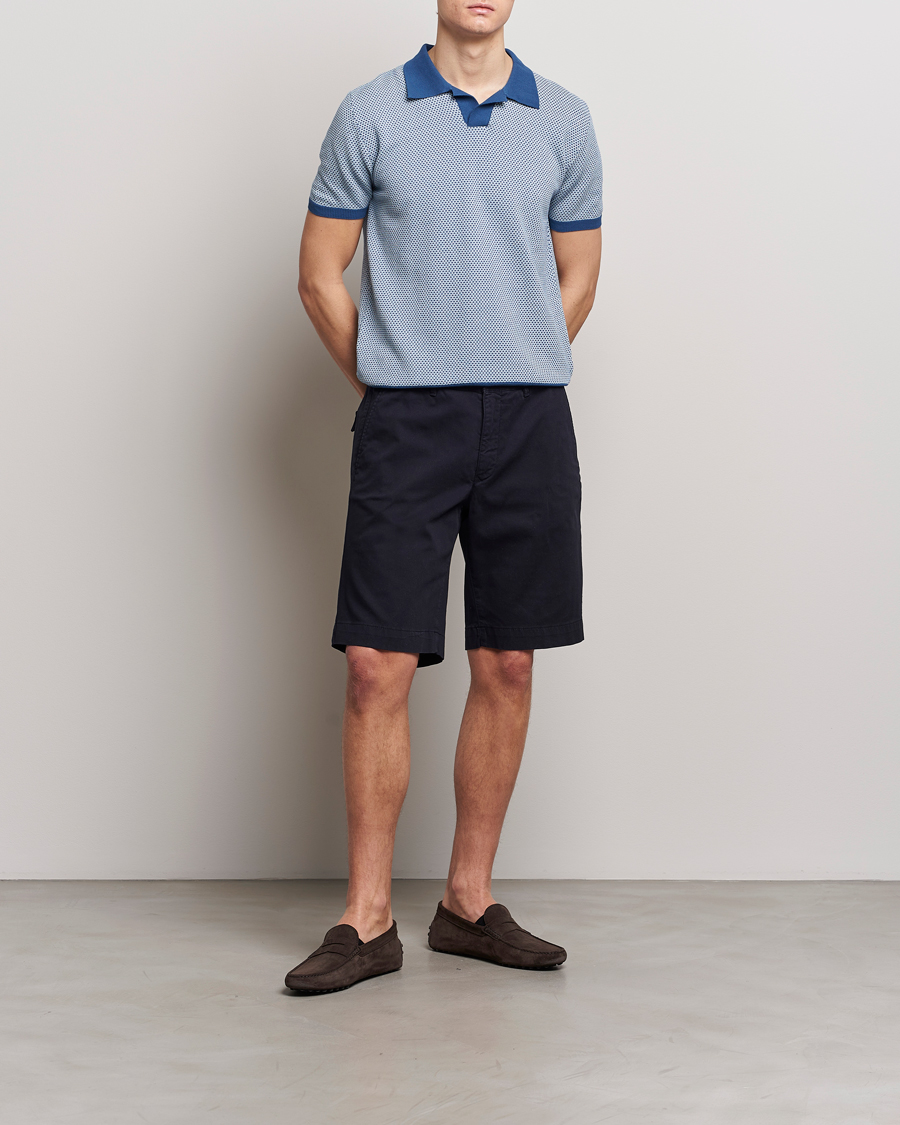 Herren | Poloshirts | Oscar Jacobson | Dalius Structured Cotton Polo Blue