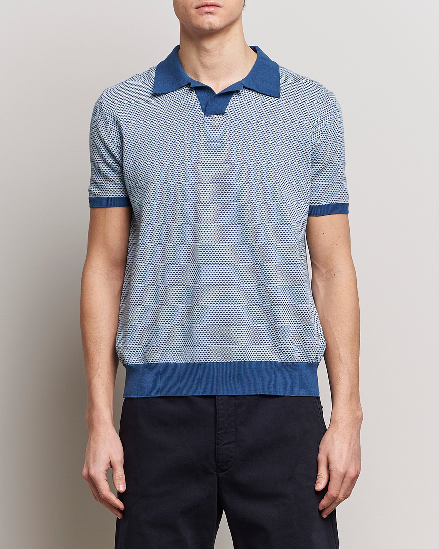 Herren |  | Oscar Jacobson | Dalius Structured Cotton Polo Blue