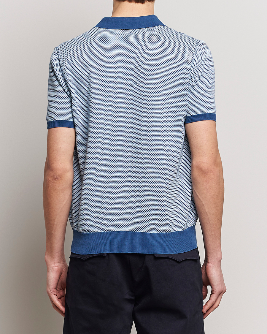Herren | Poloshirts | Oscar Jacobson | Dalius Structured Cotton Polo Blue