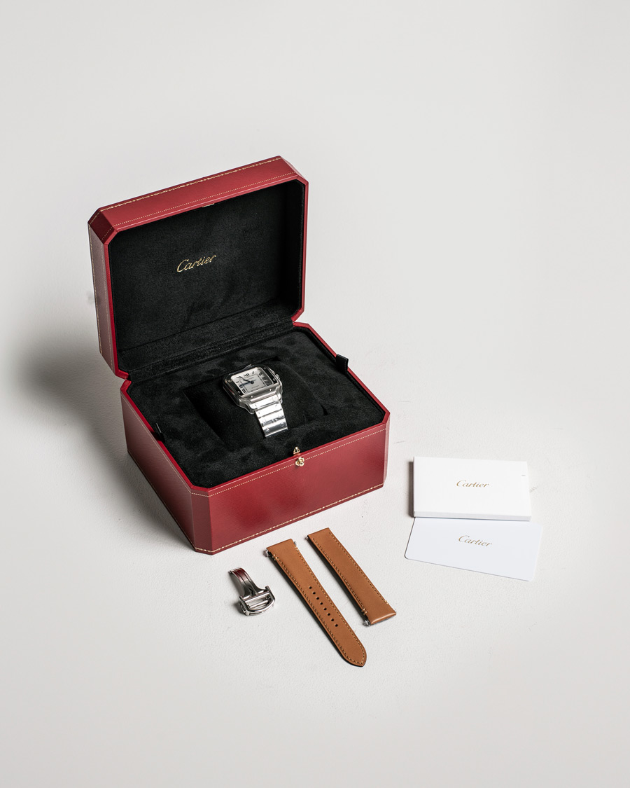 Herren | Cartier Pre-Owned Santos De Cartier WSSA0029 Steel White Silver | Cartier Pre-Owned | Santos De Cartier WSSA0029 Steel White Silver