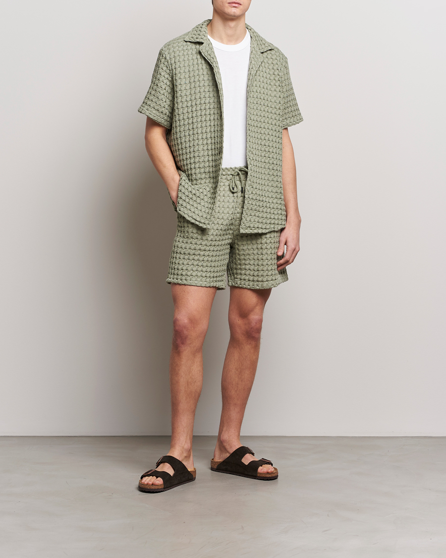 Herren | Hemden | OAS | Cuba Waffle Shirt Dusty Green