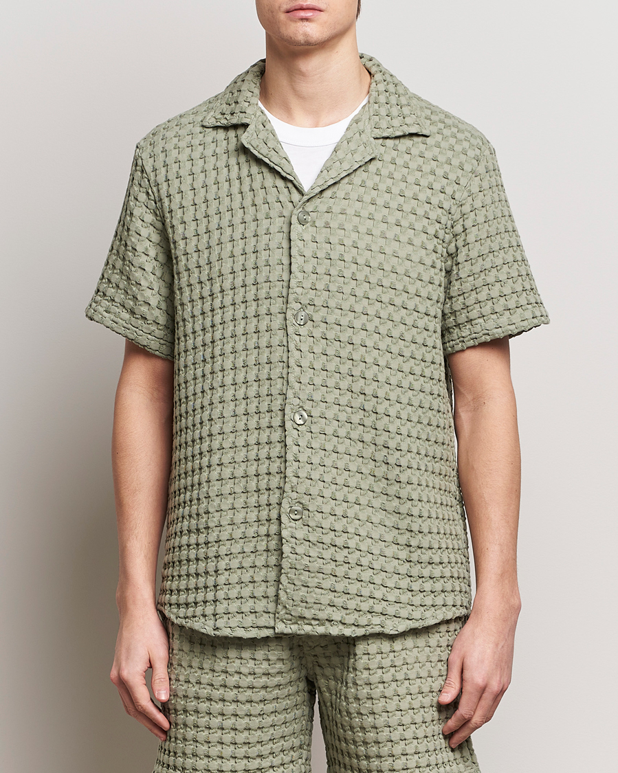 Herren | Hemden | OAS | Cuba Waffle Shirt Dusty Green