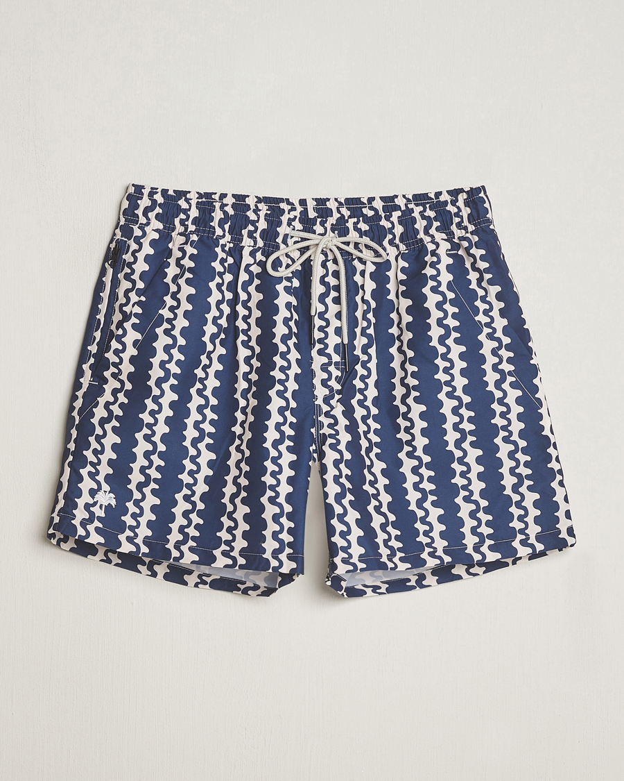 Herren | Badehosen | OAS | Printed Swimshorts Blue Scribble