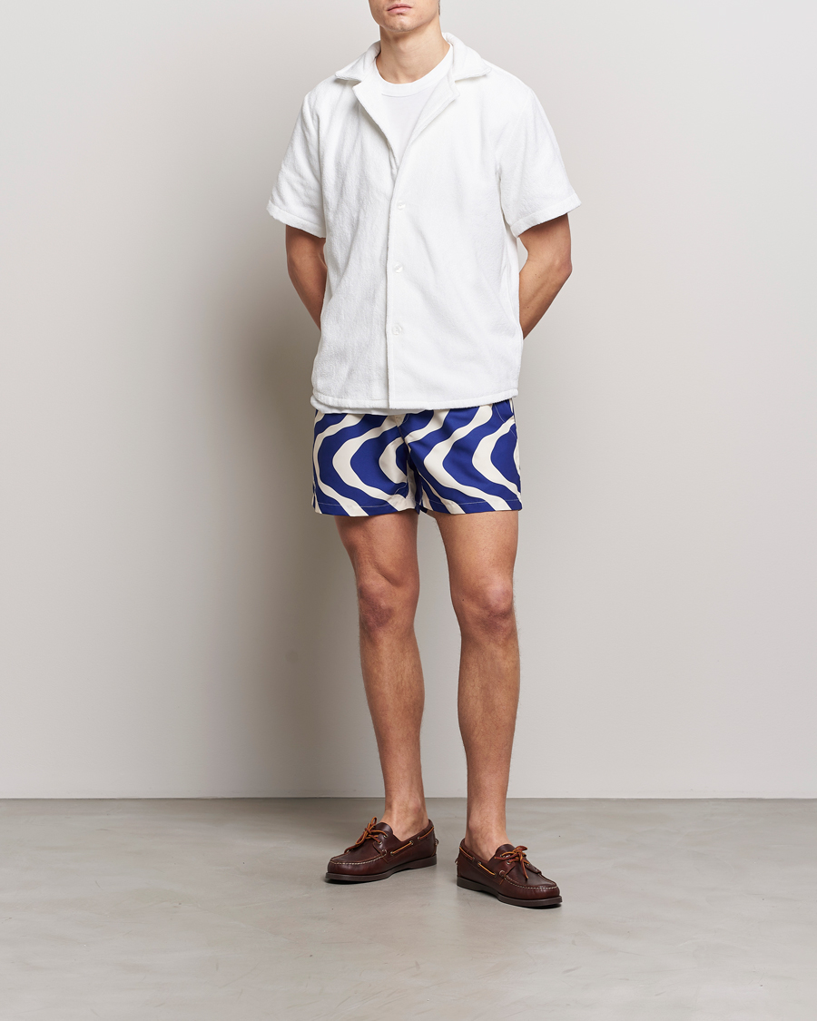 Herren | Badehosen | OAS | Printed Swimshorts Blue Rippling