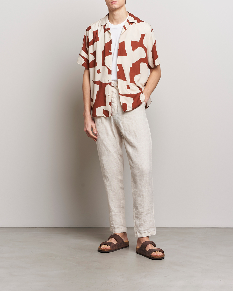Herren | Hemden | OAS | Viscose Resort Short Sleeve Shirt Russet Puzzlotec