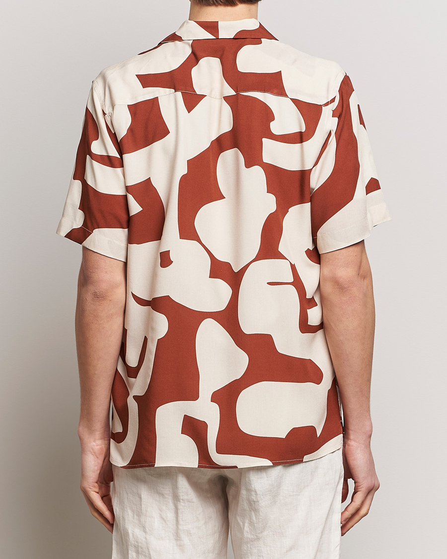 Herren | Hemden | OAS | Viscose Resort Short Sleeve Shirt Russet Puzzlotec