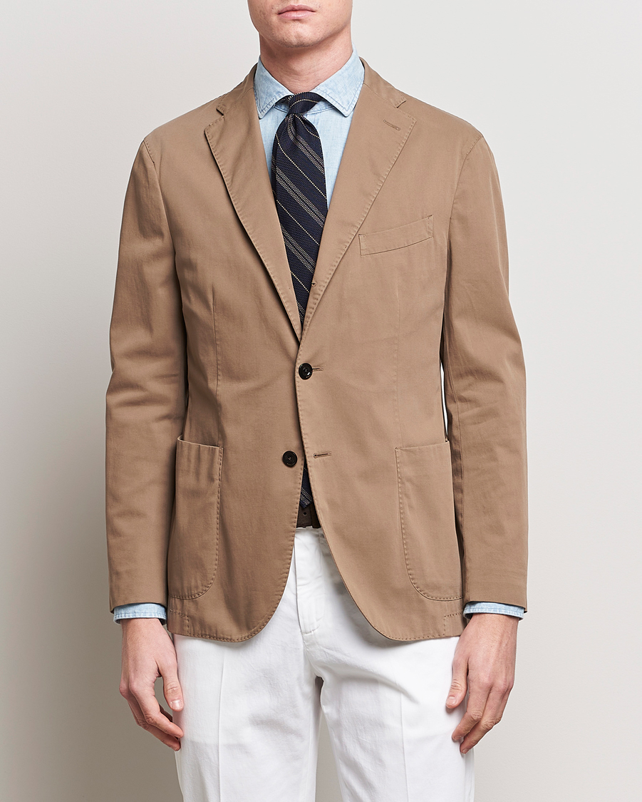 Herren | Business Casual | Boglioli | K Jacket Cotton Stretch Blazer Beige