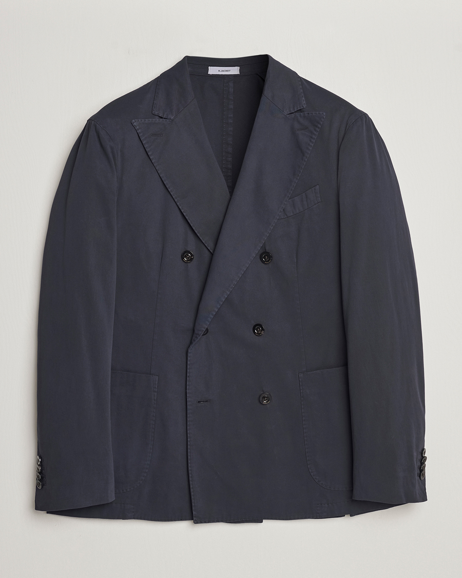 Herren | Sakkos | Boglioli | K Jacket Double Breasted Cotton Blazer Navy