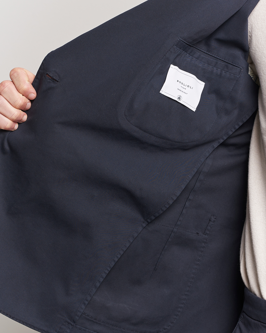 Herren | Sakkos | Boglioli | K Jacket Double Breasted Cotton Blazer Navy
