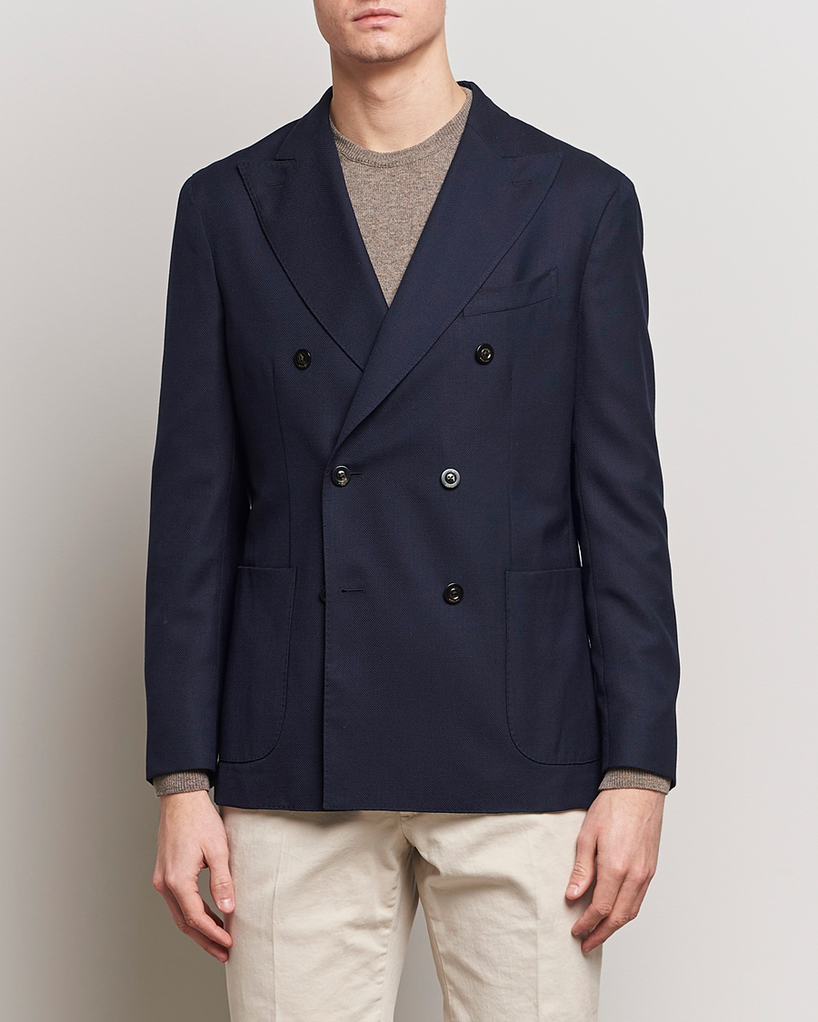 Herren | Sakkos | Boglioli | K Jacket Double Breasted Wool Blazer Navy