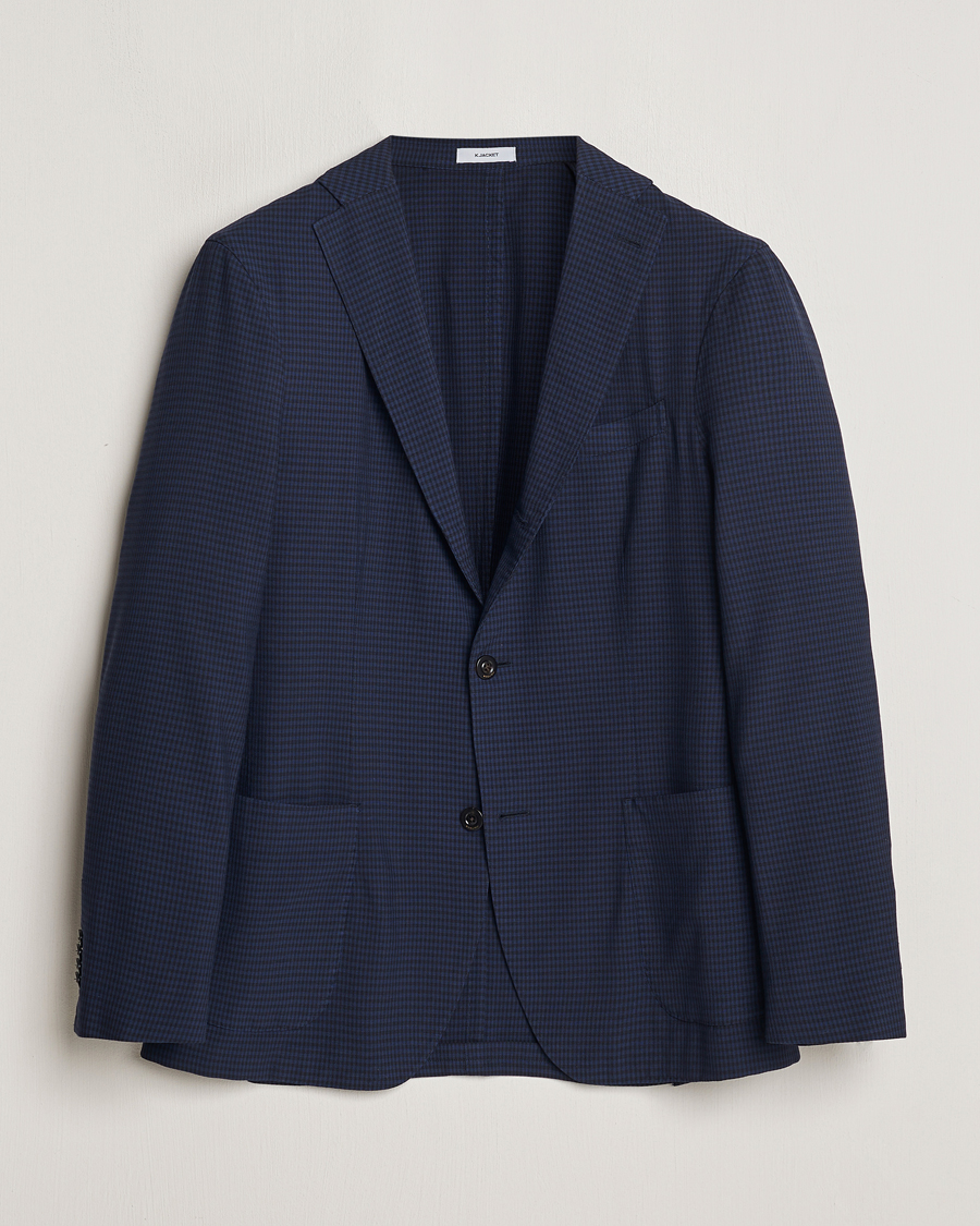 Herren | Sakkos | Boglioli | K Jacket Check Wool Blazer Navy
