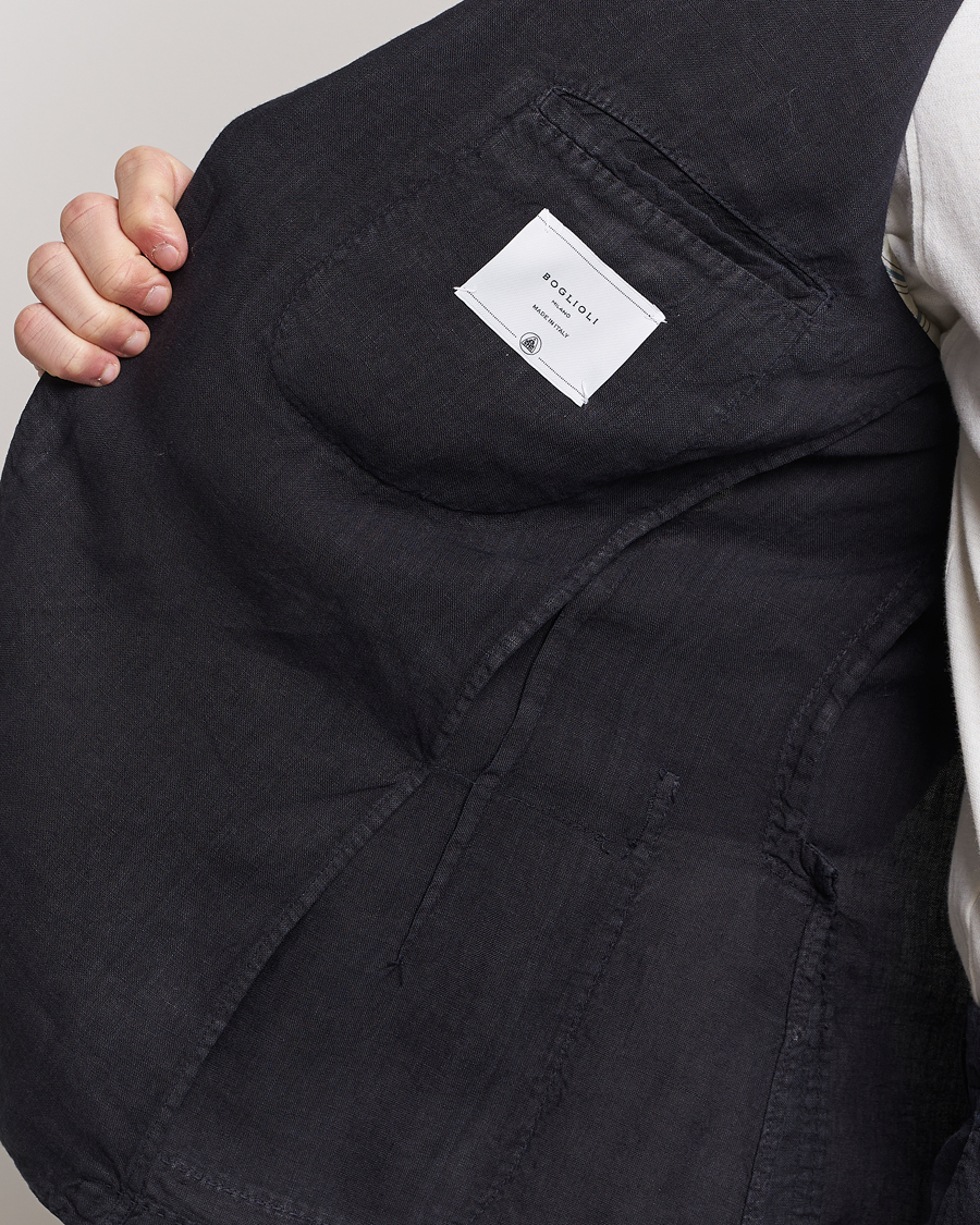 Herren | Anzüge | Boglioli | K Jacket Linen Suit Navy