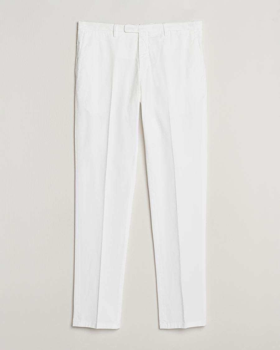 Herren | Hosen | Boglioli | Cotton Stretch Chinos White