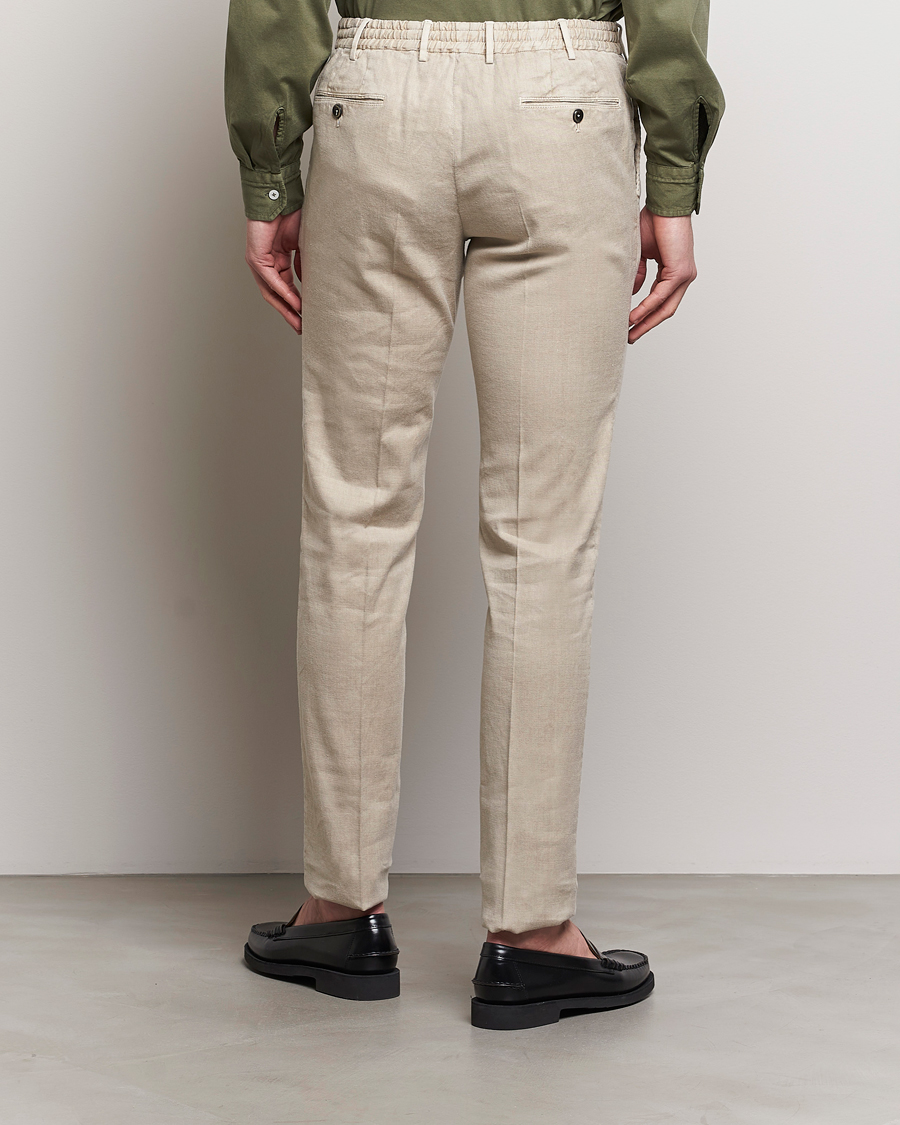 Herren | Hosen | PT01 | Slim Fit Linen Drawstring Pants Light Beige