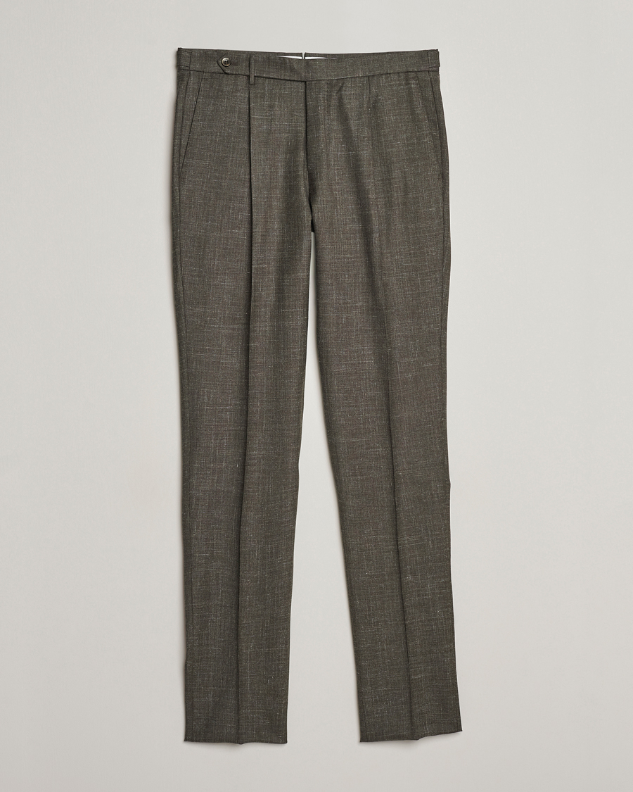 Herren | Hosen | PT01 | Gentleman Fit Wool/Silk Trousers Dark Brown