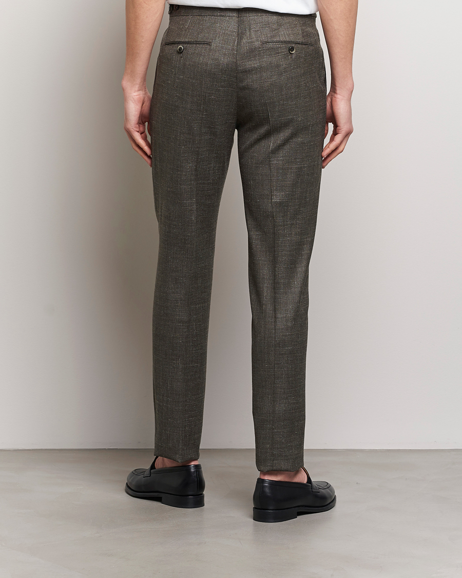 Herren | Hosen | PT01 | Gentleman Fit Wool/Silk Trousers Dark Brown