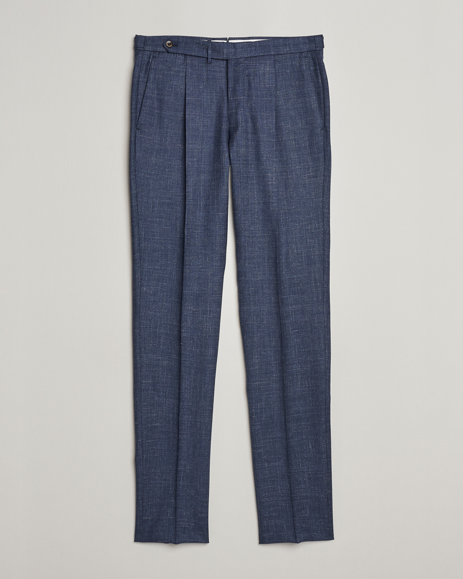 Herren | Hosen | PT01 | Gentleman Fit Wool/Silk Trousers Navy
