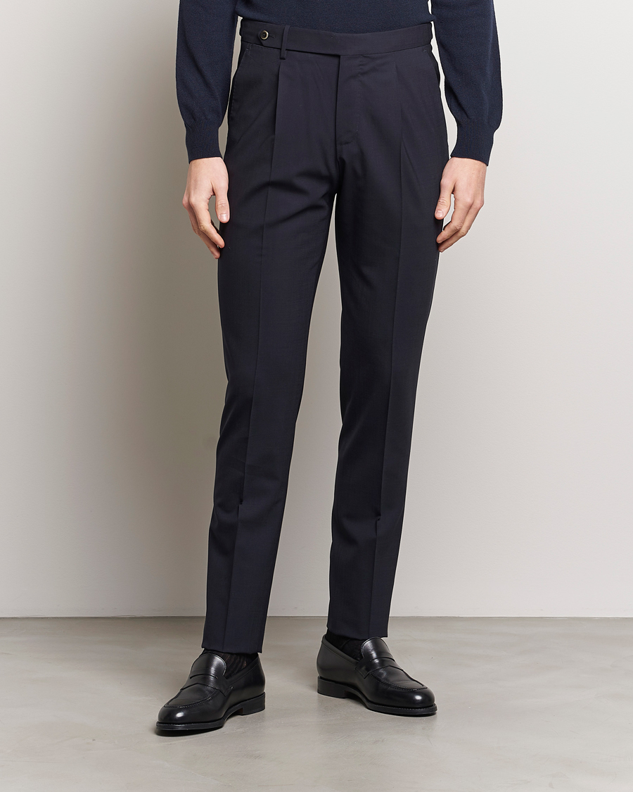 Herren | Anzughosen | PT01 | Gentleman Fit Wool Stretch Trousers Navy