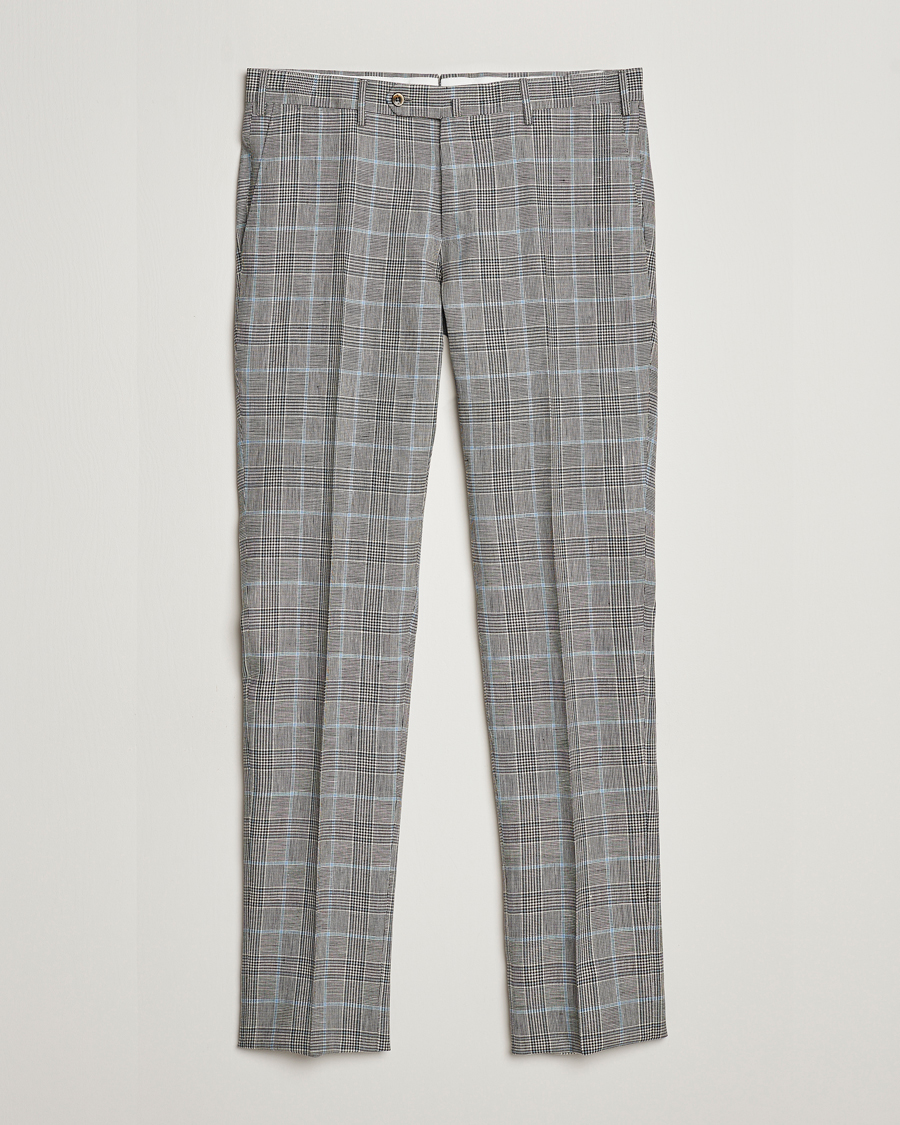 Herren | Hosen | PT01 | Slim Fit Glencheck Trousers Grey/Blue