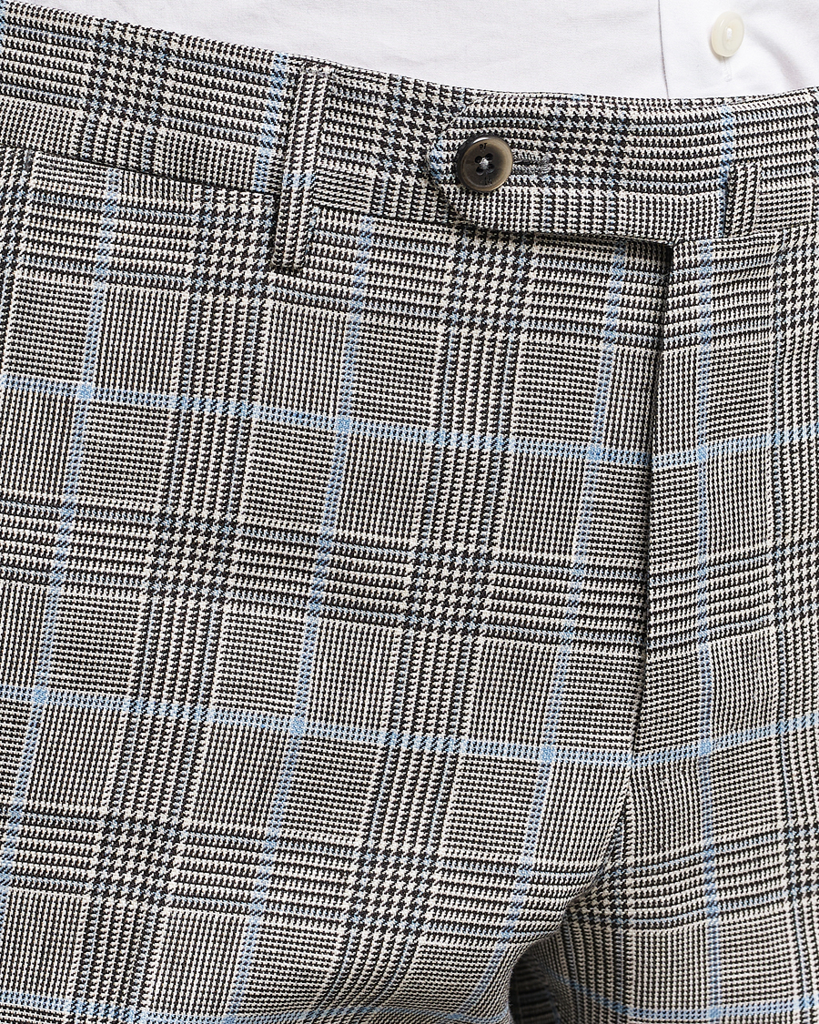 Herren | Hosen | PT01 | Slim Fit Glencheck Trousers Grey/Blue